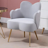 Dark Orange Recessed Arm Heart-Shape Gold Leg Arm Chair Image - 13