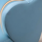 Dark Orange Recessed Arm Heart-Shape Gold Leg Arm Chair Image - 14