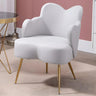 Dark Orange Recessed Arm Heart-Shape Gold Leg Arm Chair Image - 21