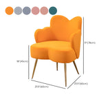 Dark Orange Recessed Arm Heart-Shape Gold Leg Arm Chair #size