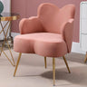 Dark Orange Recessed Arm Heart-Shape Gold Leg Arm Chair Image - 3