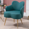 Dark Orange Recessed Arm Heart-Shape Gold Leg Arm Chair Image - 7