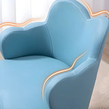 Dark Orange Recessed Arm Heart-Shape Gold Leg Arm Chair Image - 9