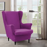 Dark Purple Fixed Back Cotton Fill High-Back Arm Chair Image - 1