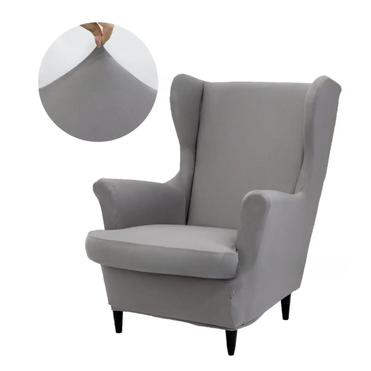 Dark Purple Fixed Back Cotton Fill High-Back Arm Chair Image - 11