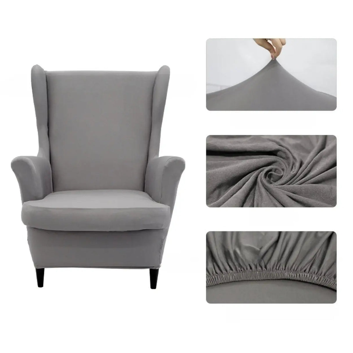 Dark Purple Fixed Back Cotton Fill High-Back Arm Chair Image - 14