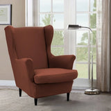 Dark Purple Fixed Back Cotton Fill High-Back Arm Chair Image - 18