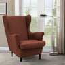 Dark Purple Fixed Back Cotton Fill High-Back Arm Chair Image - 18