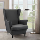 Dark Purple Fixed Back Cotton Fill High-Back Arm Chair Image - 19
