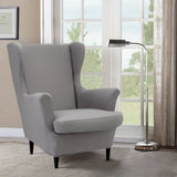Dark Purple Fixed Back Cotton Fill High-Back Arm Chair Image - 2