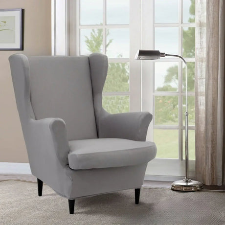 Dark Purple Fixed Back Cotton Fill High-Back Arm Chair Image - 2