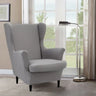 Dark Purple Fixed Back Cotton Fill High-Back Arm Chair Image - 2