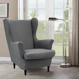 Dark Purple Fixed Back Cotton Fill High-Back Arm Chair Image - 23