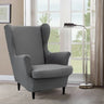 Dark Purple Fixed Back Cotton Fill High-Back Arm Chair Image - 23