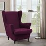 Dark Purple Fixed Back Cotton Fill High-Back Arm Chair Image - 26