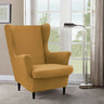 Dark Purple Fixed Back Cotton Fill High-Back Arm Chair Image - 29