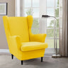 Dark Purple Fixed Back Cotton Fill High-Back Arm Chair Image - 32