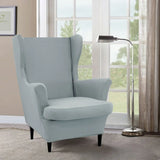 Dark Purple Fixed Back Cotton Fill High-Back Arm Chair Image - 34