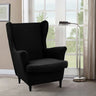 Dark Purple Fixed Back Cotton Fill High-Back Arm Chair Image - 35
