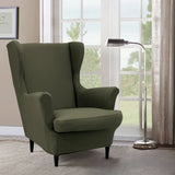 Dark Purple Fixed Back Cotton Fill High-Back Arm Chair Image - 5