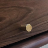 Dark Walnut Wood Drawers Shelves Cabinets TV Stand Image - 6