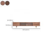 Dark Walnut Wood Drawers Shelves Cabinets TV Stand #size