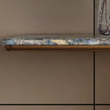 Decorative Abstract Oval Marble Top Bronze Console Table Image - 8
