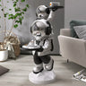 Decorative Astronaut Resin Gold 2 Sheleves Side Table Image - 2