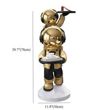 Decorative Astronaut Resin Gold 2 Sheleves Side Table #size