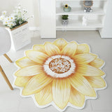 Decorative Blue Floral-Shaped Anti-Slip Area Rug Image - 5