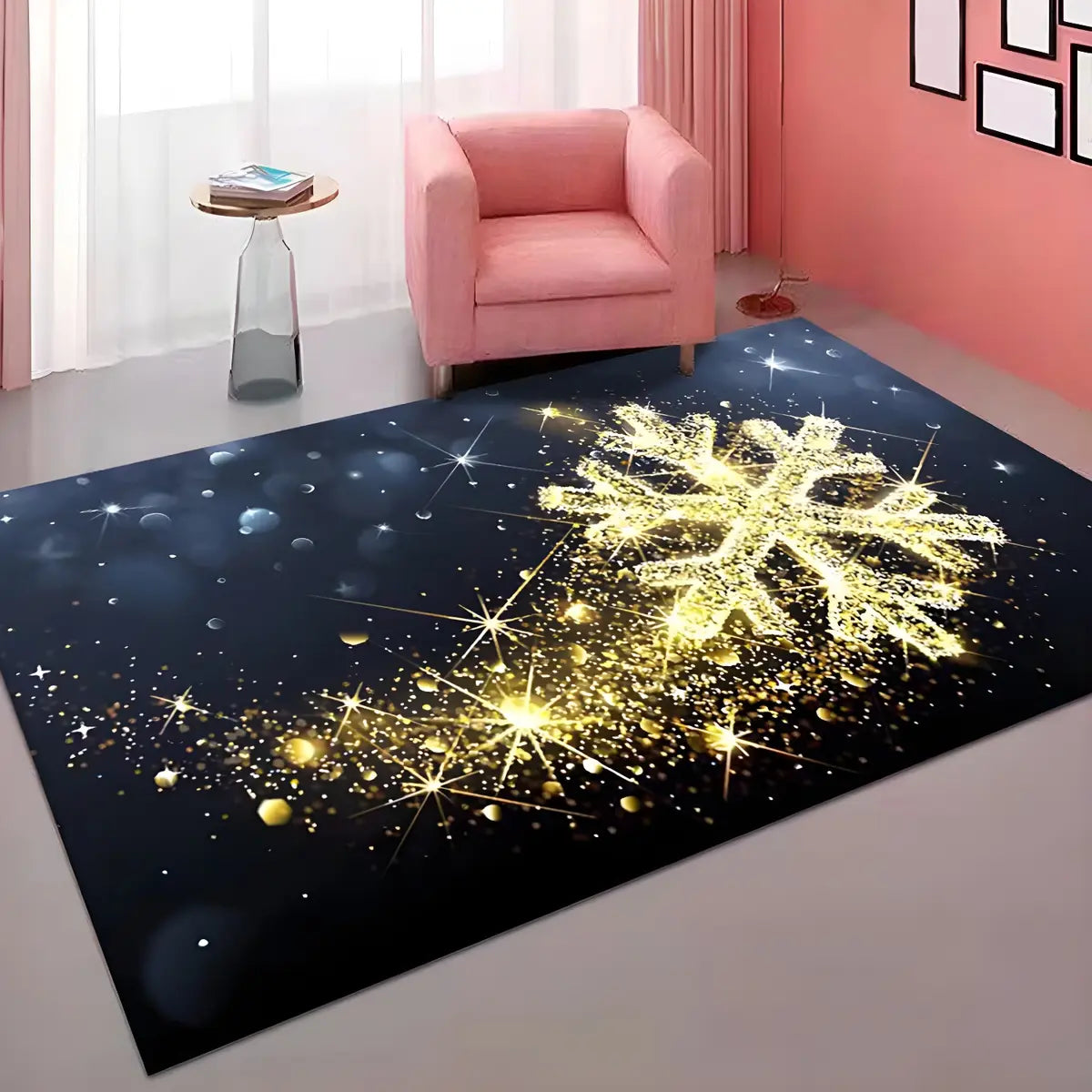 Decorative Christmas Red Polyester Santa Area Rug Image - 10