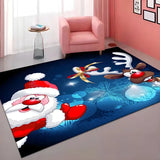 Decorative Christmas Red Polyester Santa Area Rug Image - 2