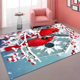 Decorative Christmas Red Polyester Santa Area Rug Image - 9