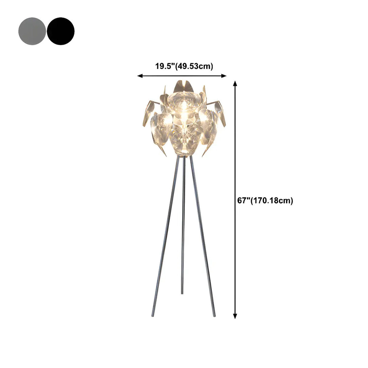 Decorative Clear Multi-storey Shade Metal Floor Lamp 