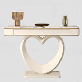Decorative Curved Marble-Top Cream Storage Console Table Image - 10