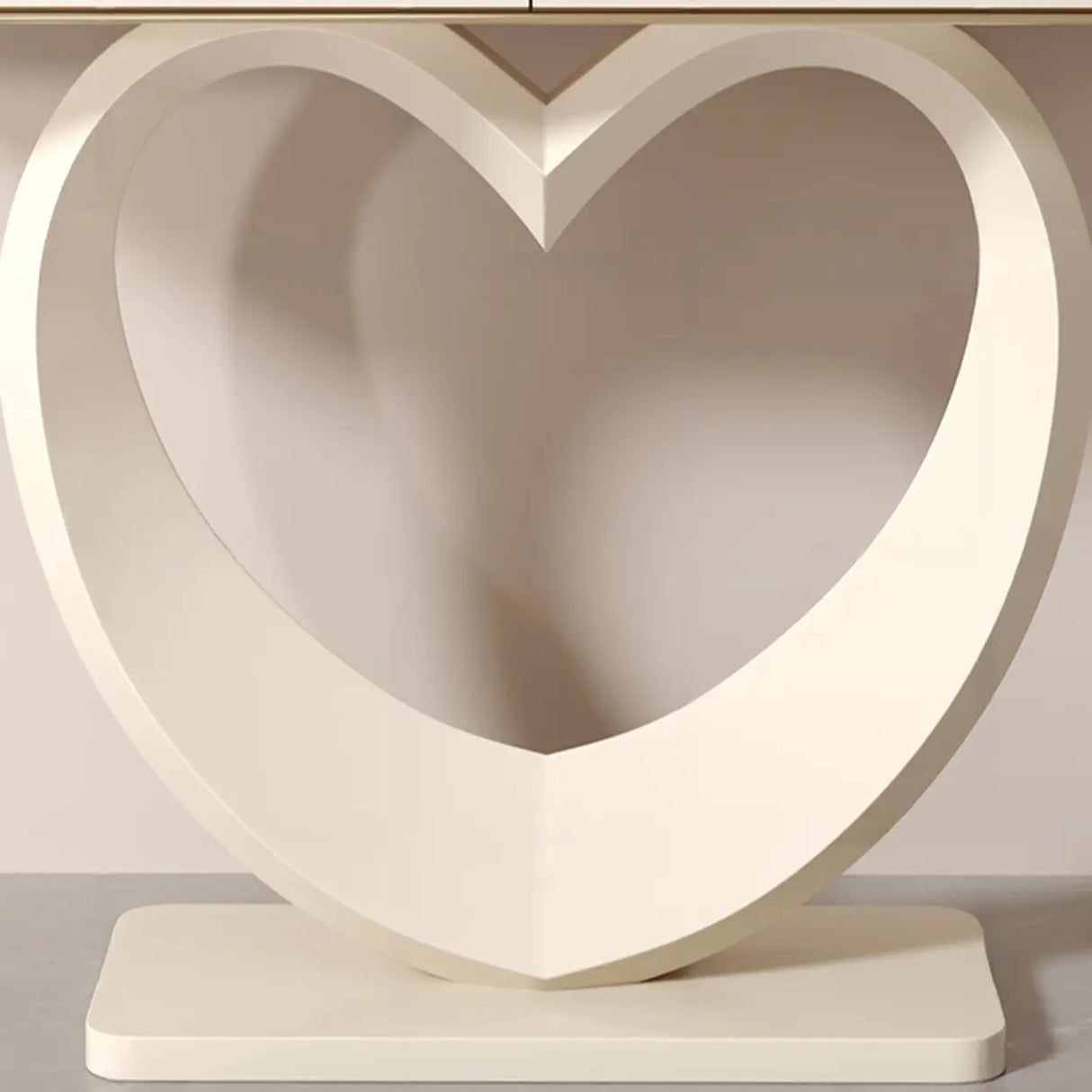 Decorative Curved Marble-Top Cream Storage Console Table Image - 11
