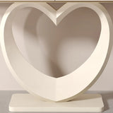 Decorative Curved Marble-Top Cream Storage Console Table Image - 11