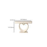 Decorative Curved Marble-Top Cream Storage Console Table #size