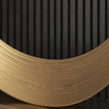 Decorative Curved Marble-Top Gold Accents Console Table Image - 10