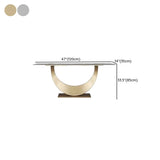 Decorative Curved Marble-Top Gold Accents Console Table #size