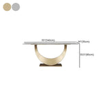 Decorative Curved Marble-Top Gold Accents Console Table Image - 12