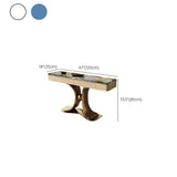 Decorative Curved Marble Top Gold Storage Console Table #size