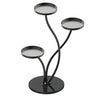 Decorative Curved Metal Gold 3 Tiers Stone Plant Stand Image - 2