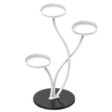 Decorative Curved Metal Gold 3 Tiers Stone Plant Stand Image - 7