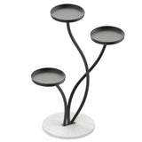 Decorative Curved Metal Gold 3 Tiers Stone Plant Stand Image - 5