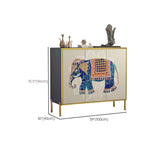 Decorative Elephant Wood Console Table with Cabinet Image - 12