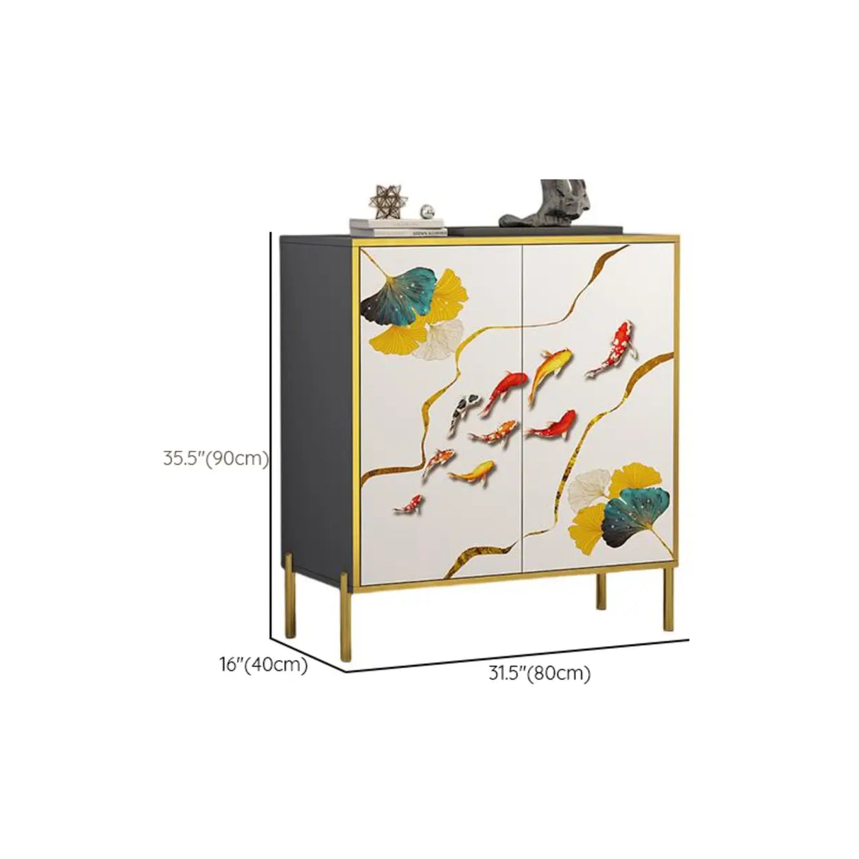 Decorative Elephant Wood Console Table with Cabinet Image - 14