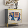 Decorative Elephant Wood Console Table with Cabinet Image - 2