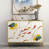 Decorative Elephant Wood Console Table with Cabinet Image - 4