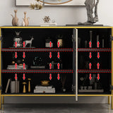 Decorative Elephant Wood Console Table with Cabinet Image - 6